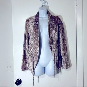 Adolfo Dominguez Rose Gold Velvet Holiday Cinched Jacket Long Sleeve Size 38/S